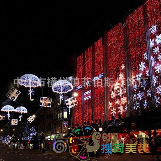 城市節日燈光亮化工程，圣誕新年戶外燈飾造型設計 燈串彩燈