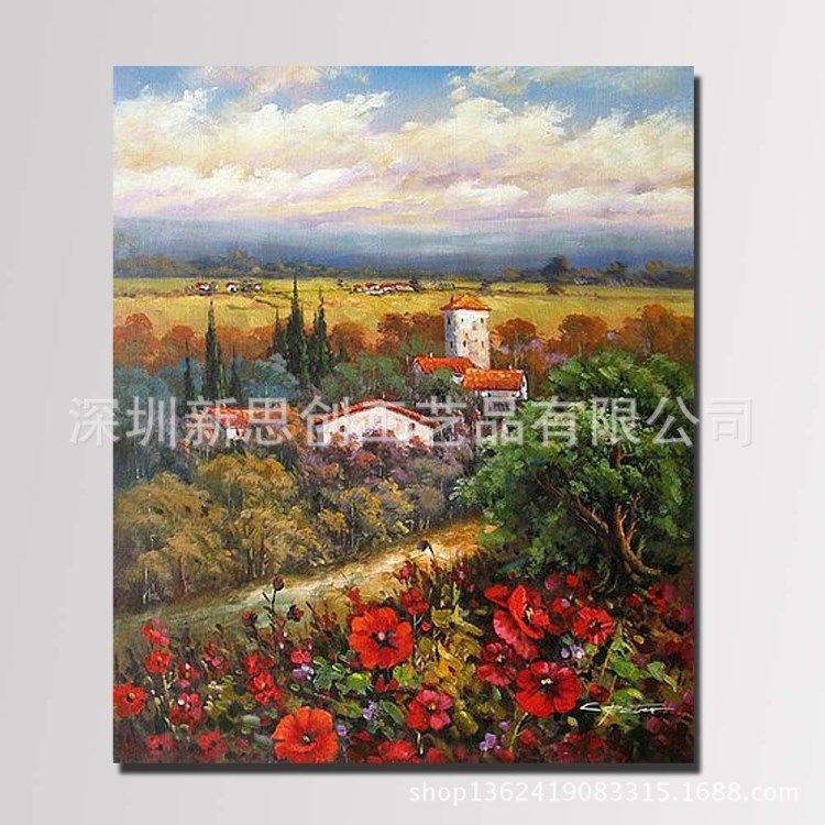 大芬油画村 直销画师田园风景油画 批发