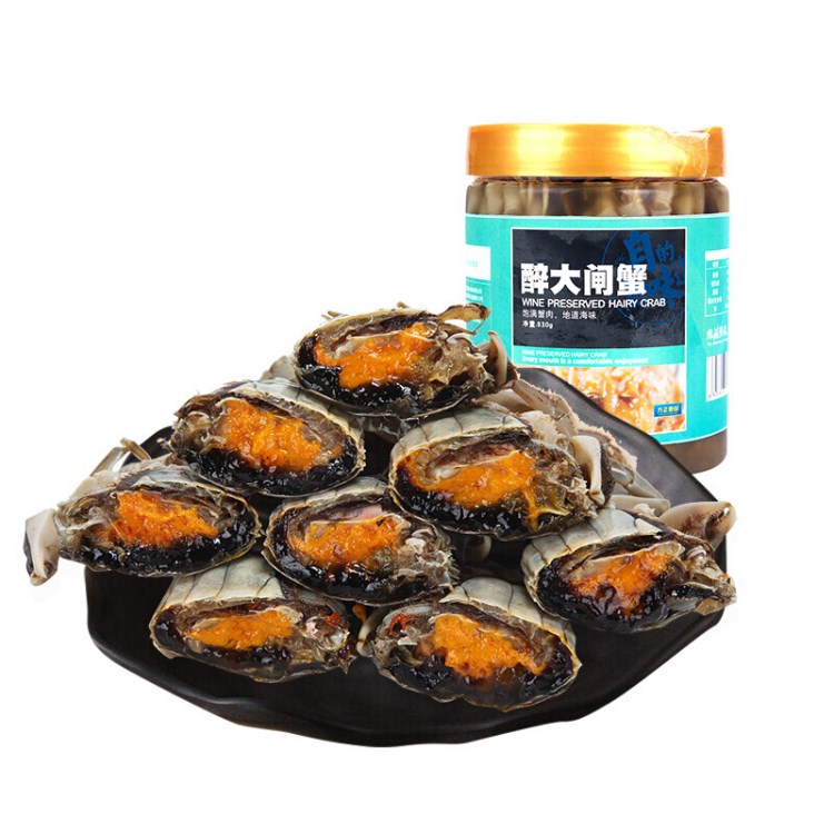 【寧波特產(chǎn)】930g全母生腌醉大閘蟹膏醉河蟹黃超市紅膏嗆蟹醉