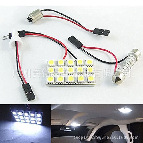 汽车LED车顶灯T10 双尖 BA9S 5050 15SMD led平板阅读灯 房灯