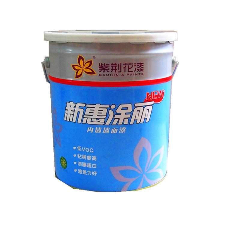 紫荊花新惠涂麗家裝環(huán)保內(nèi)墻漆乳膠漆油漆超白高遮蓋白色15L啞光