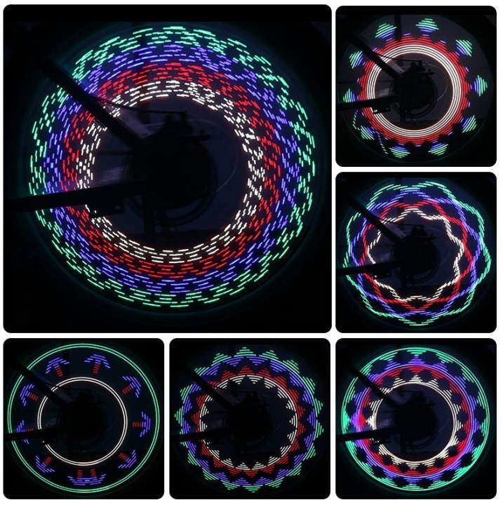 LED风火轮智能自行车灯轮胎灯山地车骑行单车装备配件装饰死飞尾