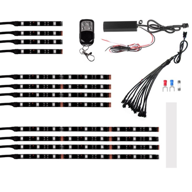 廠家直銷爆款一拖十二摩托底盤氣氛燈條 RGB車載裝飾氛圍燈條