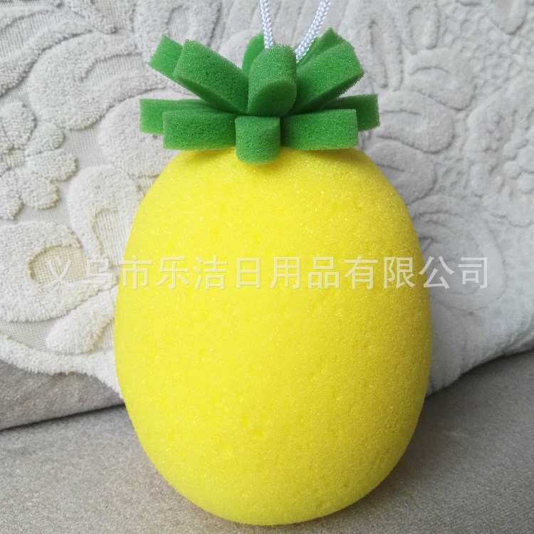 立體菠蘿形沐浴海綿  三維設計立體水果形沐浴海綿