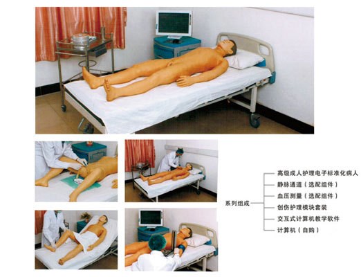 成人護理電子標準化病人教學系統(tǒng) 全身心肺復蘇模擬人