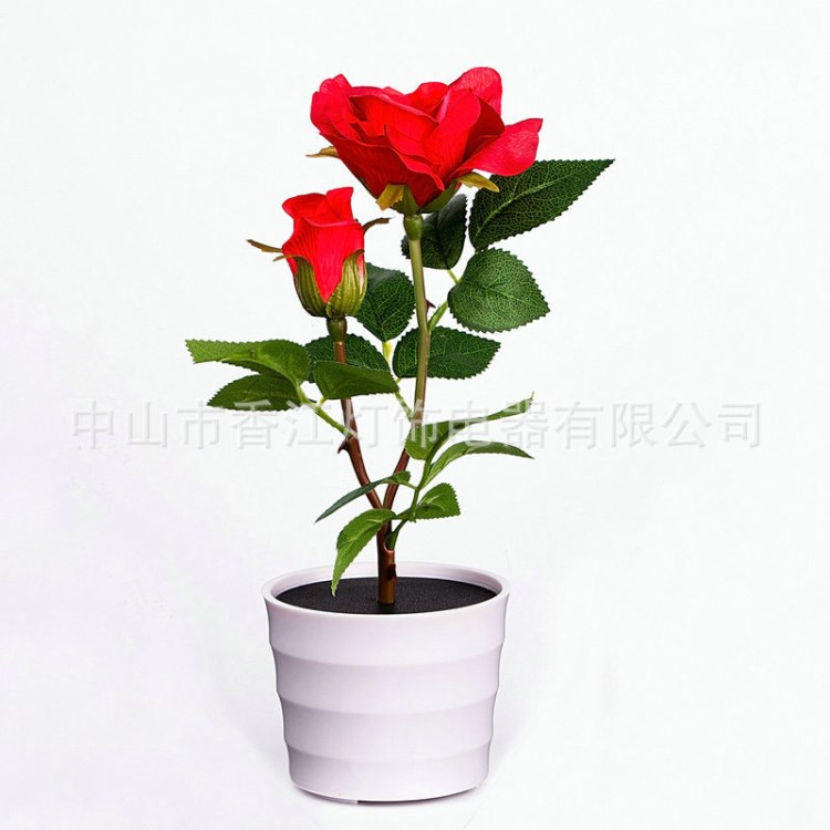 太陽能LEDL玫瑰花燈 戶外太陽能照明燈具 情人節(jié)裝飾花燈