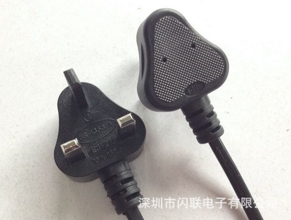 220V小英式品字尾電源線，英式電源線深圳廠家