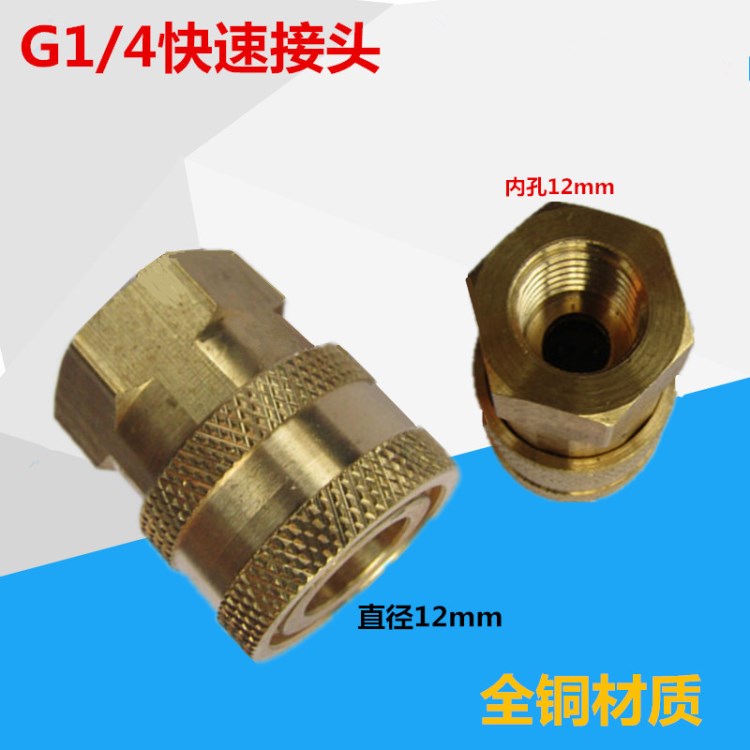 批發(fā)高壓清洗機(jī)洗車機(jī)水槍噴嘴銅快速接頭G1/4內(nèi)絲泡沫壺PA壺快接