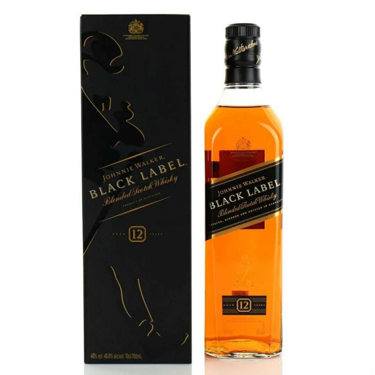 洋酒 Johnnie walker 尊尼获加黑牌黑方苏格兰12年威士忌