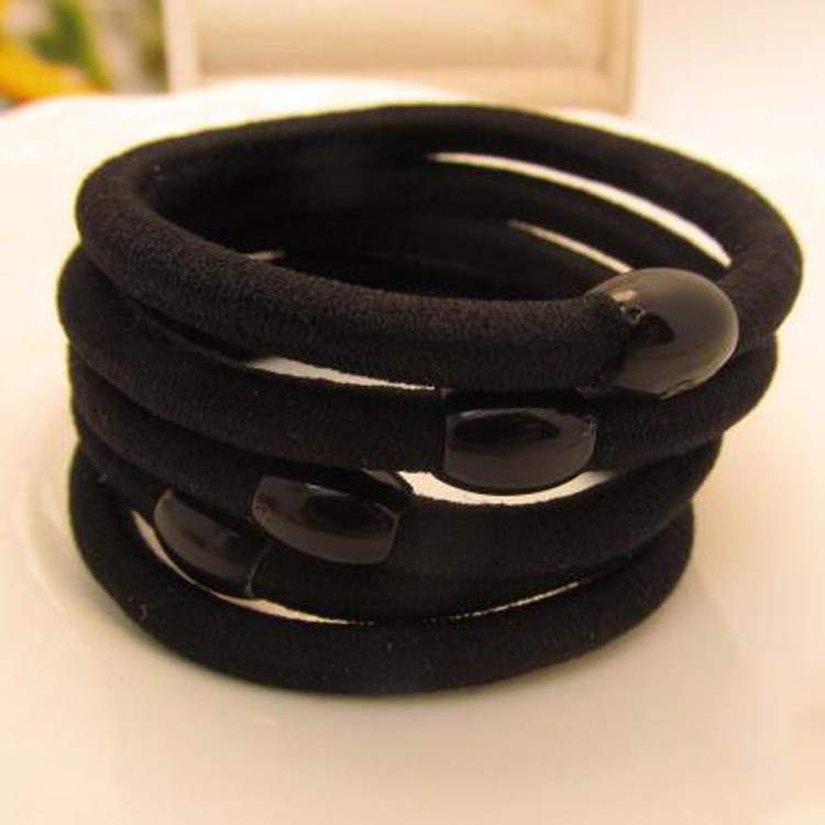 廠家直銷批發韓版橡皮筋發圈進店黑色發圈尼絨頭圈小清新簡約頭花