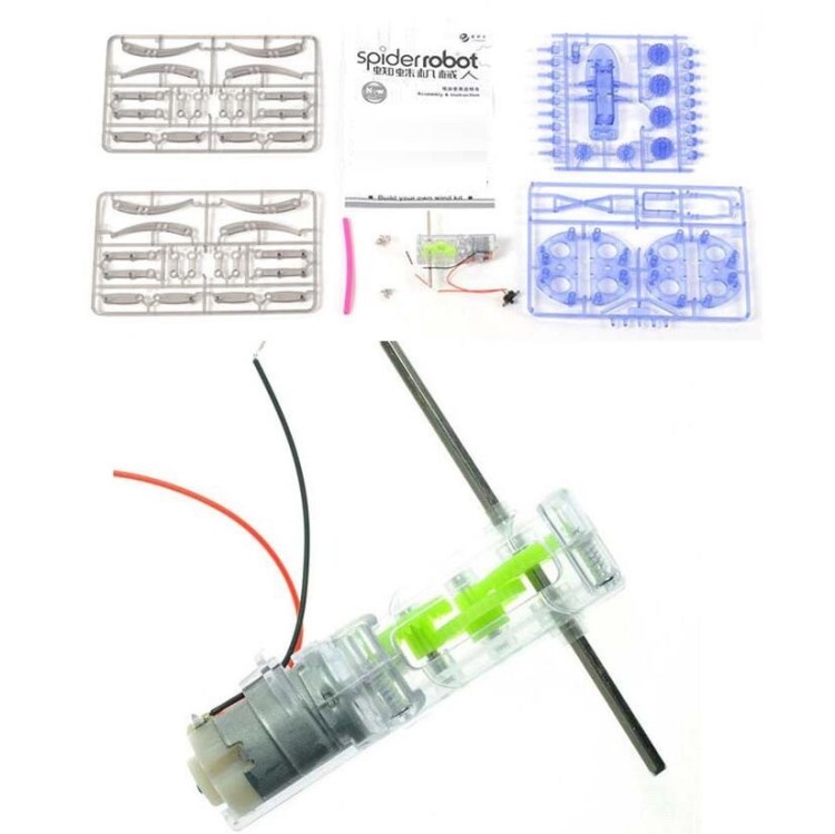 DIY拼裝蜘蛛機(jī)械人 電動(dòng)爬行機(jī)器人 自裝蜘蛛形動(dòng)手玩具XYG 248