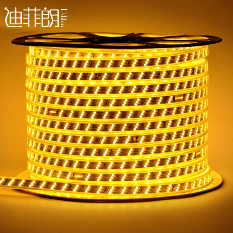 批發led燈帶 220V 貼片2835三排燈帶 銅線超亮工程亮化高壓軟燈條