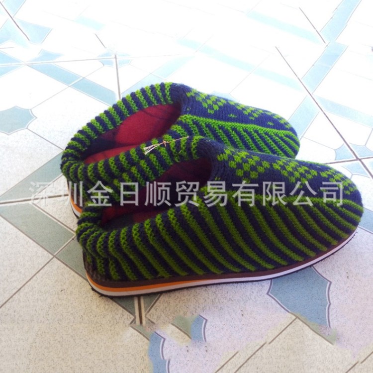 批量生產 舒適情侶手工棉鞋 居家新款毛絨毛線包跟棉拖鞋棉鞋