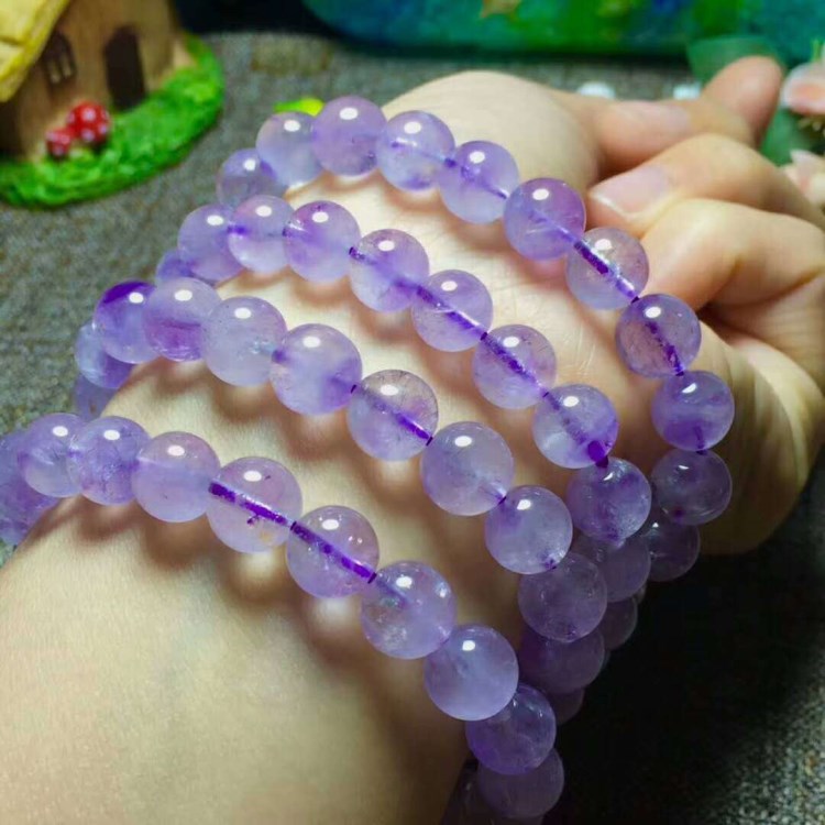 水潤薰衣草紫發晶單圈.大顆粒.成色美 精品 廠家批發