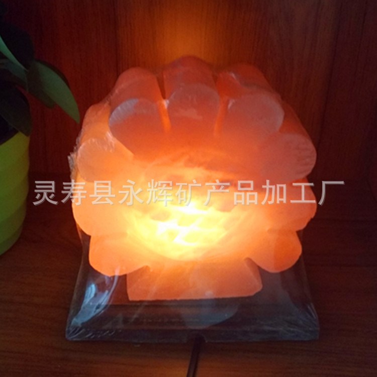 巴基斯坦雕刻型向日葵鹽燈礦石燈裝飾臺(tái)燈鹽礦產(chǎn)品