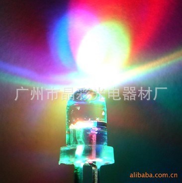 5mm圓頭七彩慢閃LED 超高亮5mm七彩慢閃發光二極管 F5慢閃 穩定