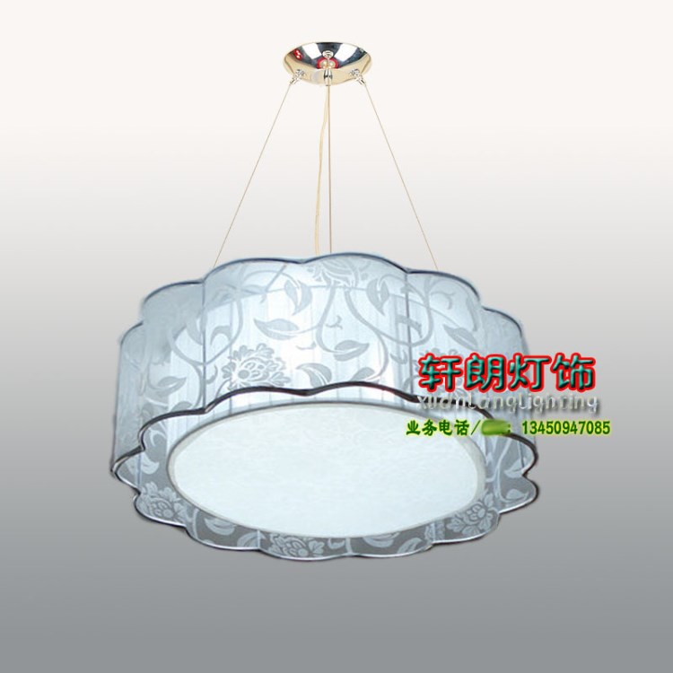 現代中式布藝吊燈簡約風格印花布藝燈飾客廳臥室布藝吊燈廠家直銷