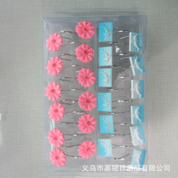 嘉冠 精裝創(chuàng)意多功能鉤子 金屬樹脂浴簾鉤廠家直銷批發(fā)浴簾掛鉤