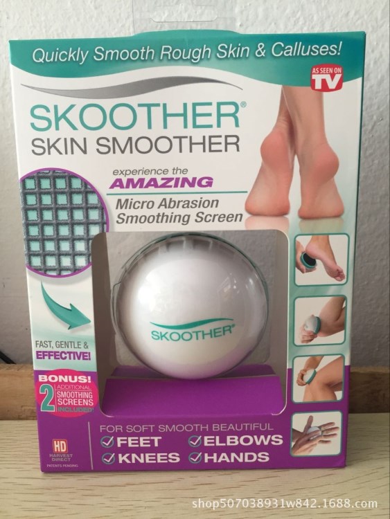 新款Skoother Skin Smoother手動去死皮去角質器 圓形磨腳器TV