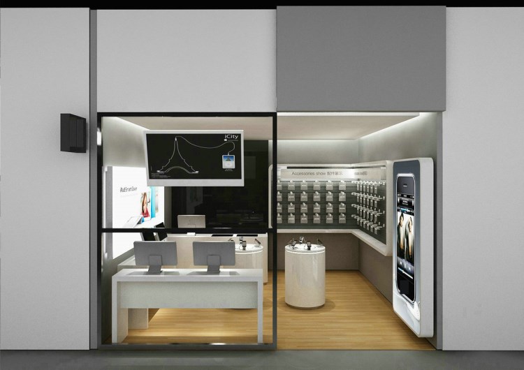 精品 時尚數碼展示柜 高端電腦烤漆展柜