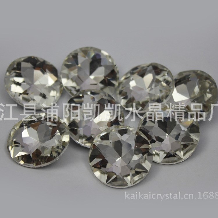 【供應】寶石花真銀底異型鉆 水晶玻璃鉆 圓形多切面鉆服裝飾品鉆