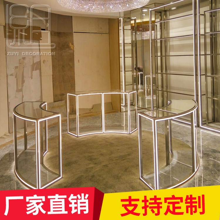 金屬展示柜玻璃展柜 戒指銀飾手表玉器項鏈眼鏡陳列柜 展臺定制