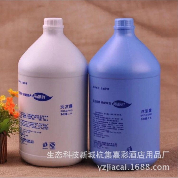 兩面針品牌桶裝3.8L*4桶裝 洗發水沐浴液二合一酒店一次性用品
