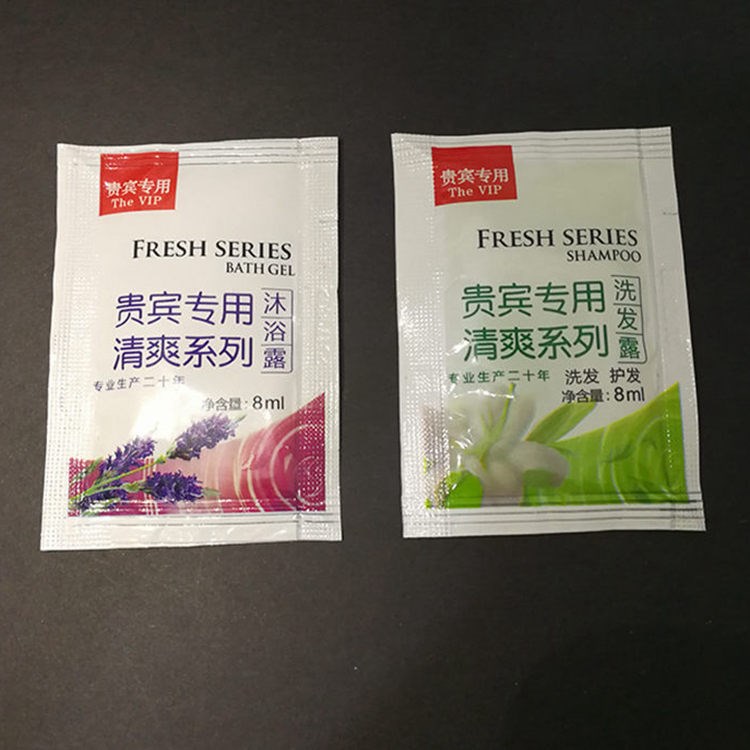 酒店賓館客棧用一次性袋裝洗發(fā)水沐浴露便攜一次性洗簌用品