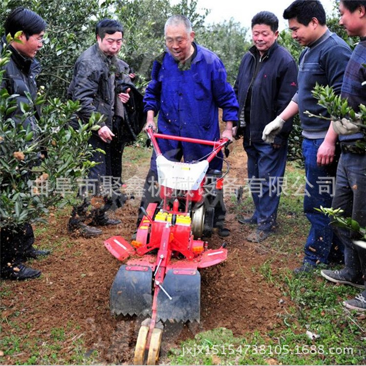 手扶式小型汽油培土開溝機 多功能大蔥大姜開溝機 圖片