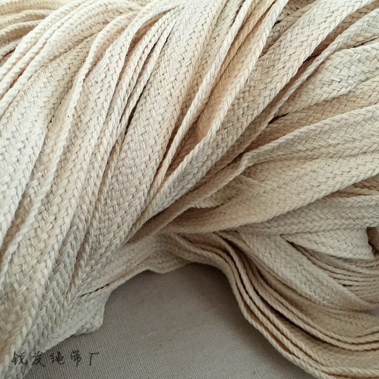 銳發(fā) 平邊扁繩扁白編織帶全棉人字帶無彈力扁繩走馬帶可染色批發(fā)