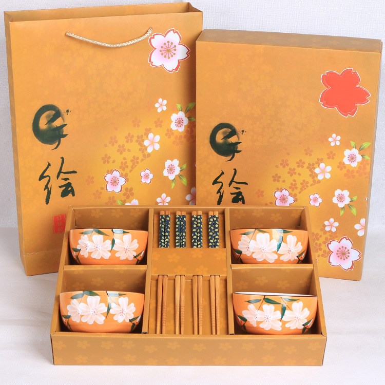 創(chuàng)意婚慶用品 婚宴回禮禮品批發(fā) 陶瓷碗筷餐具套裝 喬遷商務(wù)贈品