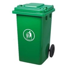 批發 100L升帶輪塑料垃圾桶 黃色垃圾桶 環保垃圾桶