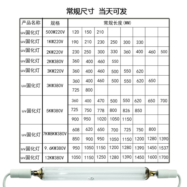 藍(lán)盾廠家直銷UV燈 紫外線固化燈 UV無(wú)影膠油墨印刷 uv高壓汞燈管