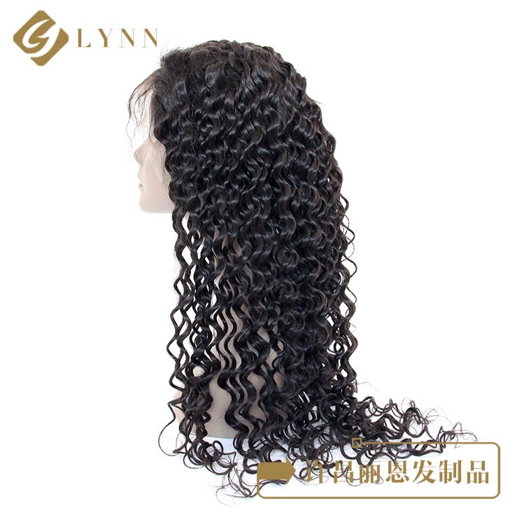 工廠價(jià)真人發(fā)前蕾絲頭發(fā) 定制花型 lace frontal wig deep wave