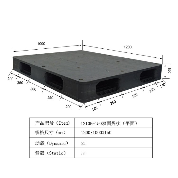 廠家供應一體成型雙面焊接平面塑料托盤貨物運輸板耐用塑膠卡板