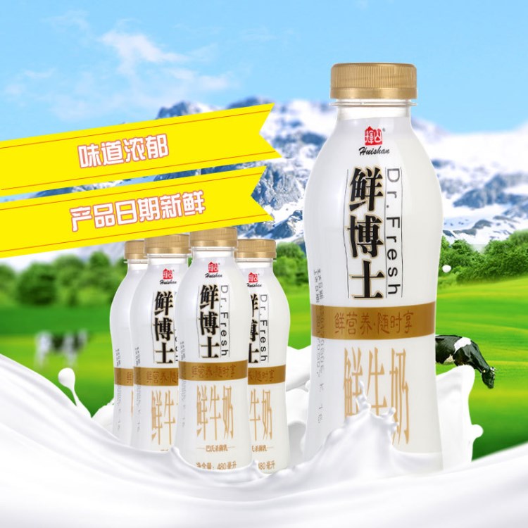 鮮博士瓶裝鮮牛奶 巴氏殺菌乳480ml*12瓶/箱 營(yíng)養(yǎng)鮮牛奶批發(fā)