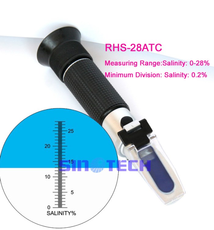 手持食品盐度计Salinity 0-28% 水族馆盐度折光仪 RHS-28ATC