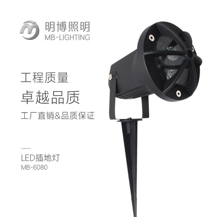 批發(fā)LED3W廣告招牌投光具圓形鋁材戶外防水花園草地射樹led地插燈