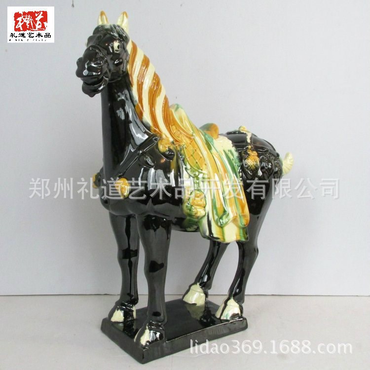 鄭州馬年特色禮品批發(fā) 手工洛陽陶瓷三彩定制 馬年熱禮品零售