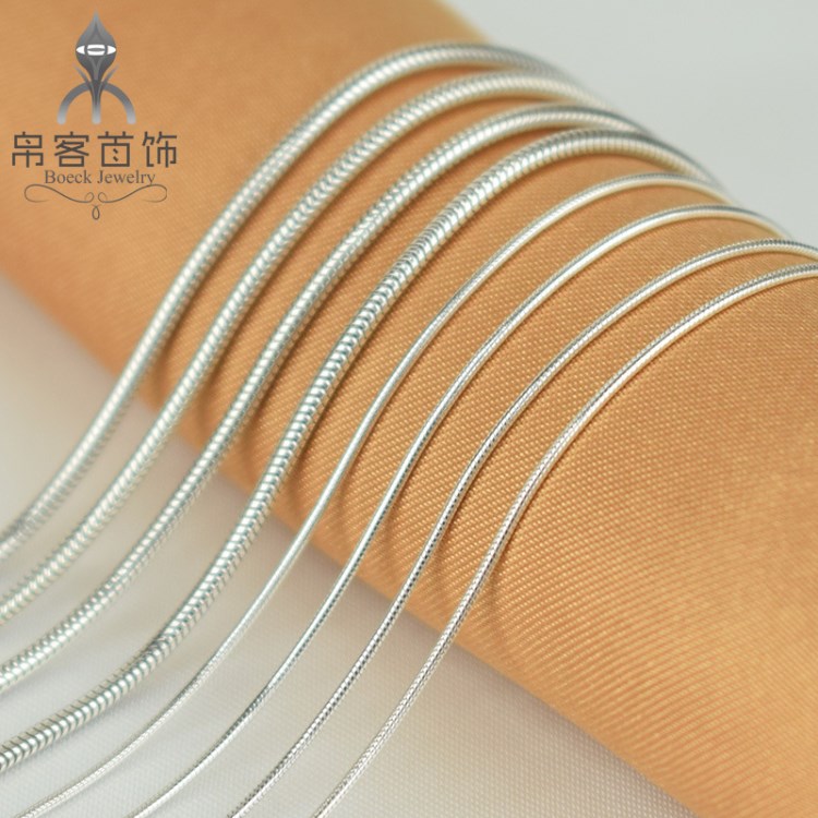 廠家直銷S925銀圓蛇鏈2017年速賣通淘寶飾品新款爆款貨源銀項鏈