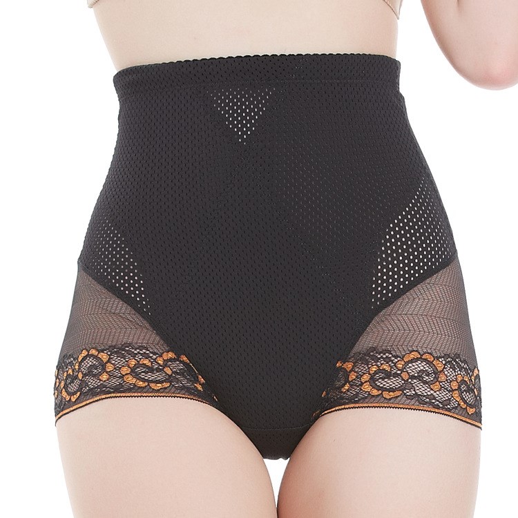 舒適蕾絲產后高腰收腹褲女士美體塑身網紗透氣提臀內褲廠家直銷