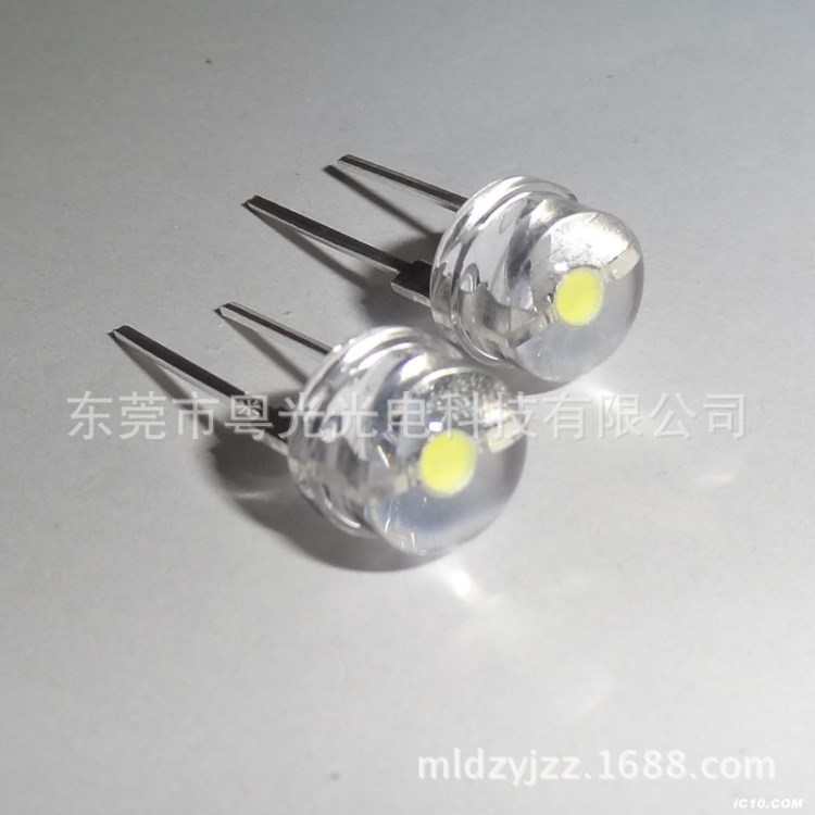 廠家直銷F8草帽白光8mm草帽0.5W大支架低光衰LED發(fā)光二極管 草帽