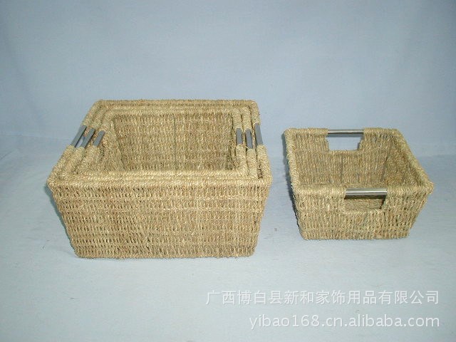 厂家供应植物编织工艺品 水草编织篮 草编制品 编织收纳