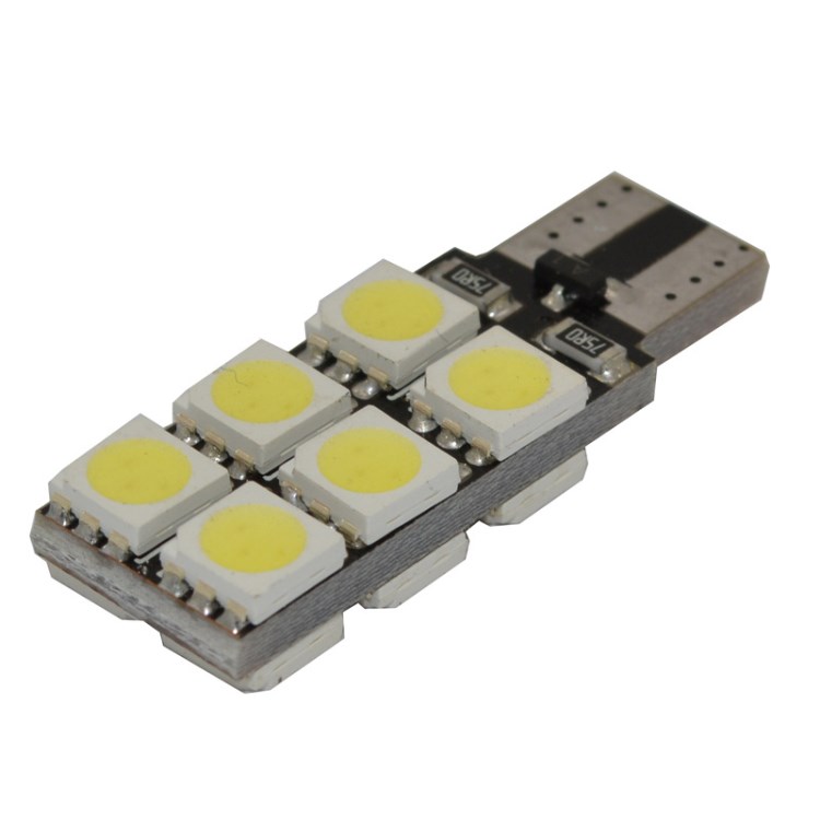 T10 12SMD5050無(wú)極LED示寬燈 閱讀燈 雙面發(fā)光12燈 白色 冰藍(lán)色