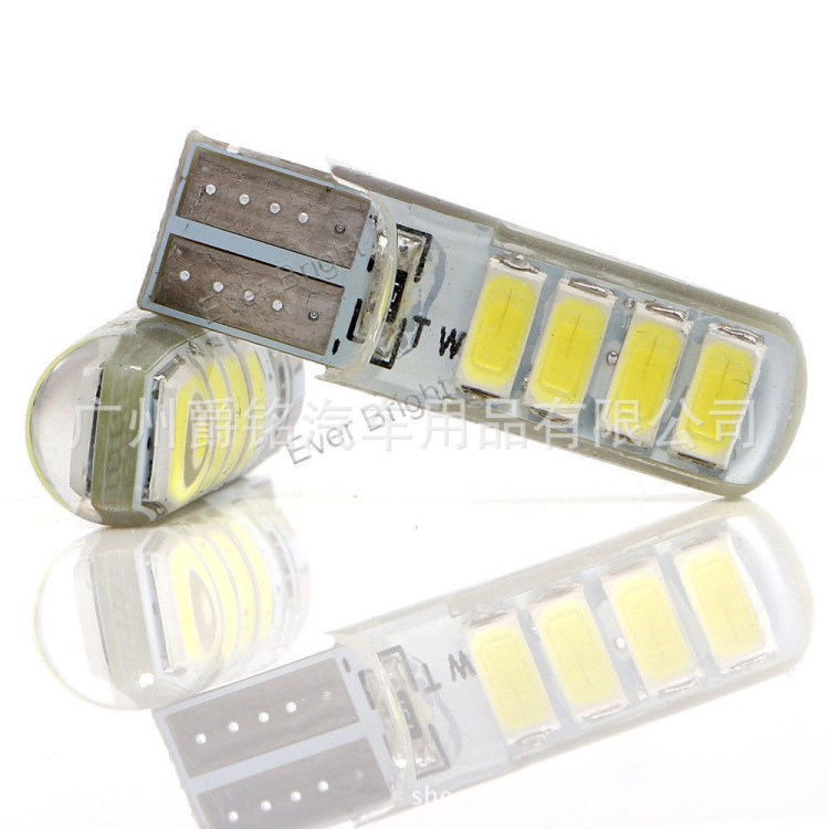 新款车灯 W5W T10-5730-8SMD 硅胶 示宽灯 双面牌照灯 水晶阅读灯