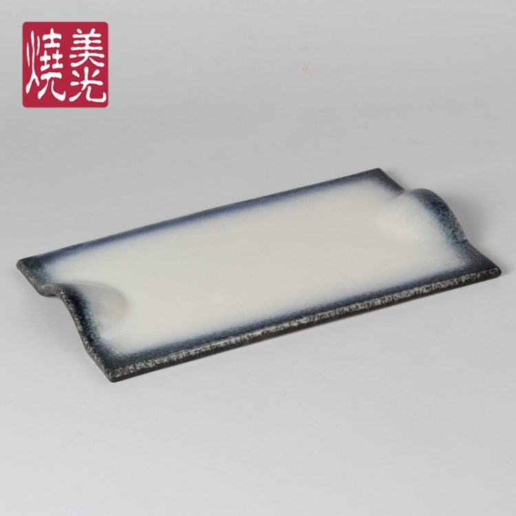 美光燒 日式料理和風刺身陶瓷盤子 日韓式鐵板燒烤肉長方平底盤