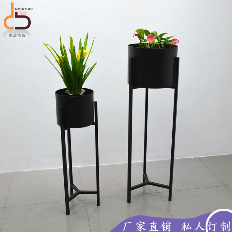 歐式簡(jiǎn)約不銹鋼花盆架子 酒店別墅戶外裝飾花缽 金屬花瓶廠家直銷