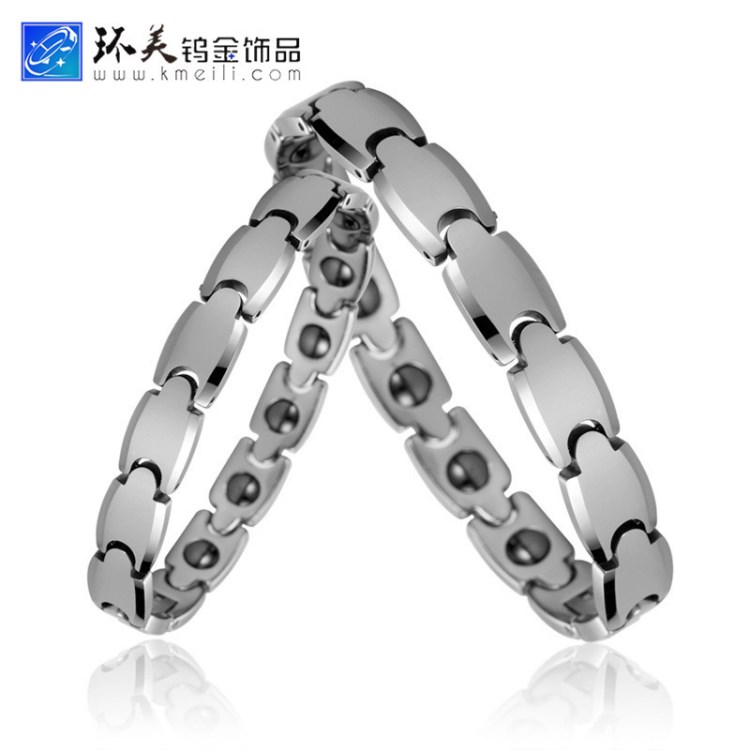 美式鎢鋼能量手鏈歐美時(shí)尚情侶款手飾鎢金磁石爆款飾品外貿(mào)批發(fā)