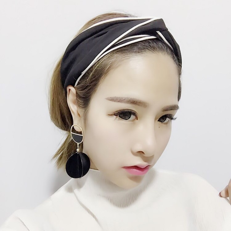 甜美韩国发饰可爱交叉发带韩版色头带韩式运动头套头饰品女