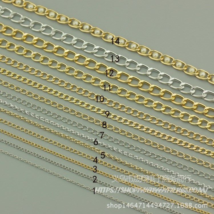 金屬鋁氧化淺金色白K色鐵鏈尾鏈連接鏈條鏈子 DIY飾品配件